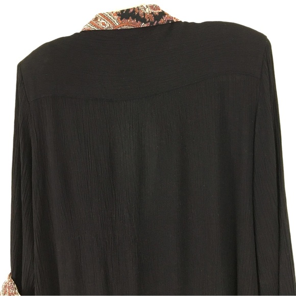 Vintage Carole Little black boyfriend blazer paisley cuffs and collar lapel - Picture 9 of 13